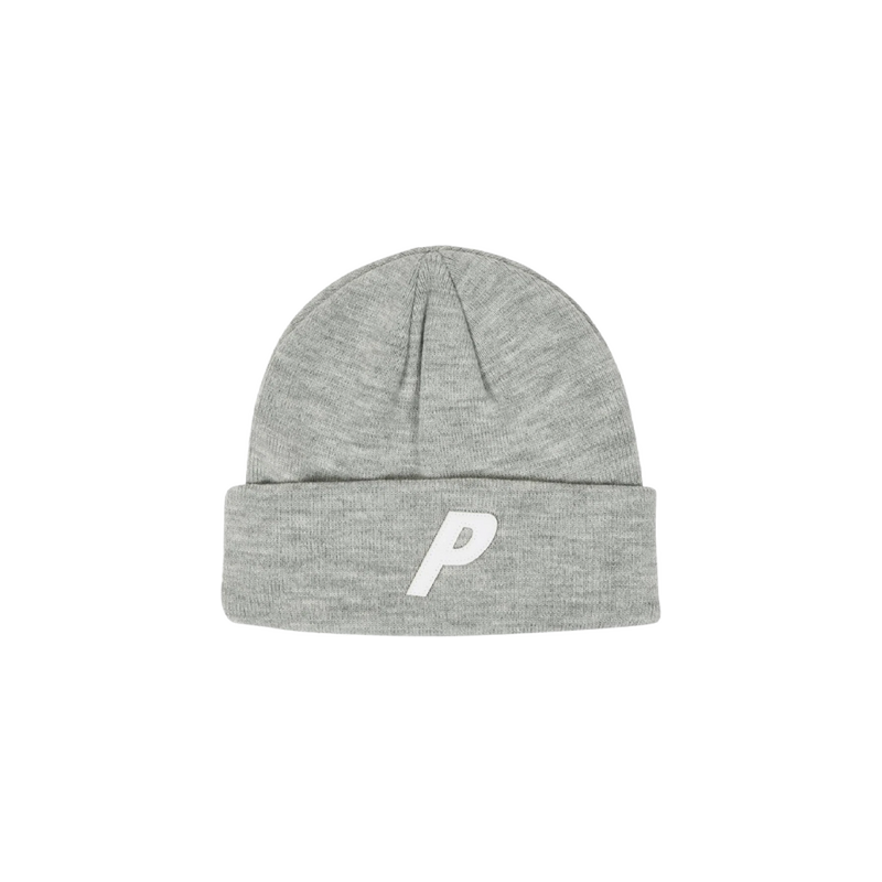 Palace P Beanie Light Grey Marl