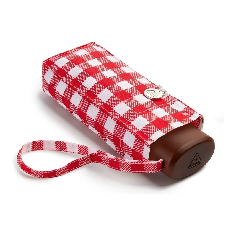 Fulton dámský skládací deštník Tiny 2 RED GINGHAM L501