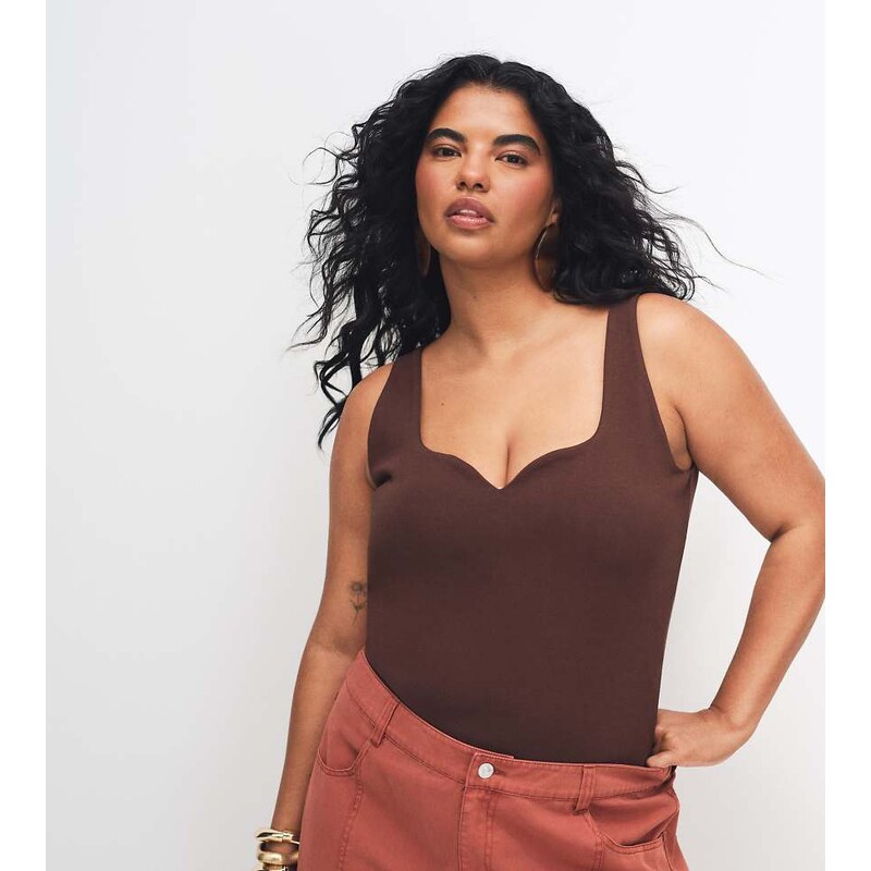 ASOS Curve ASOS DESIGN Curve compact cotton vest with curved