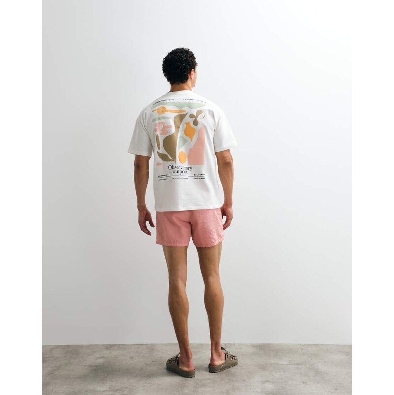 New Look bubble logo oversized t-shirt in cream-White