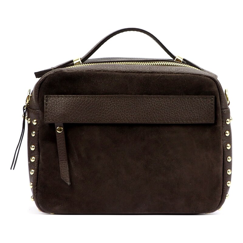 Kožená crossbody kabelka Luka 25-062 DL tmavě hnědá