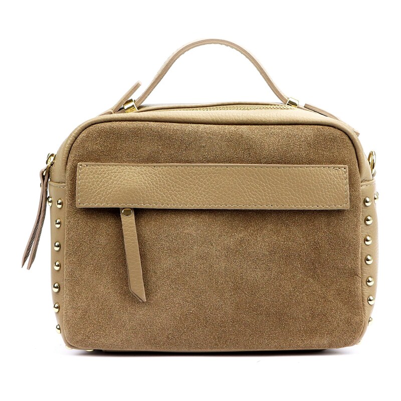 Kožená crossbody kabelka Luka 25-062 DL béžová