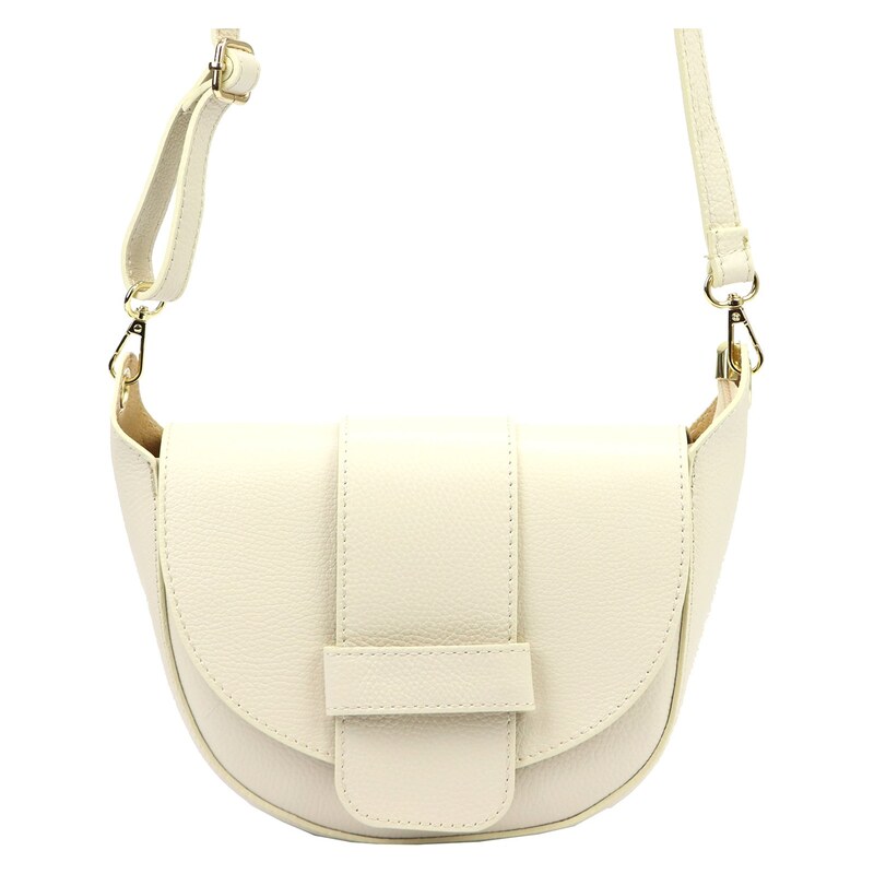 Kožená crossbody kabelka Luka 25-049 D DL krémová