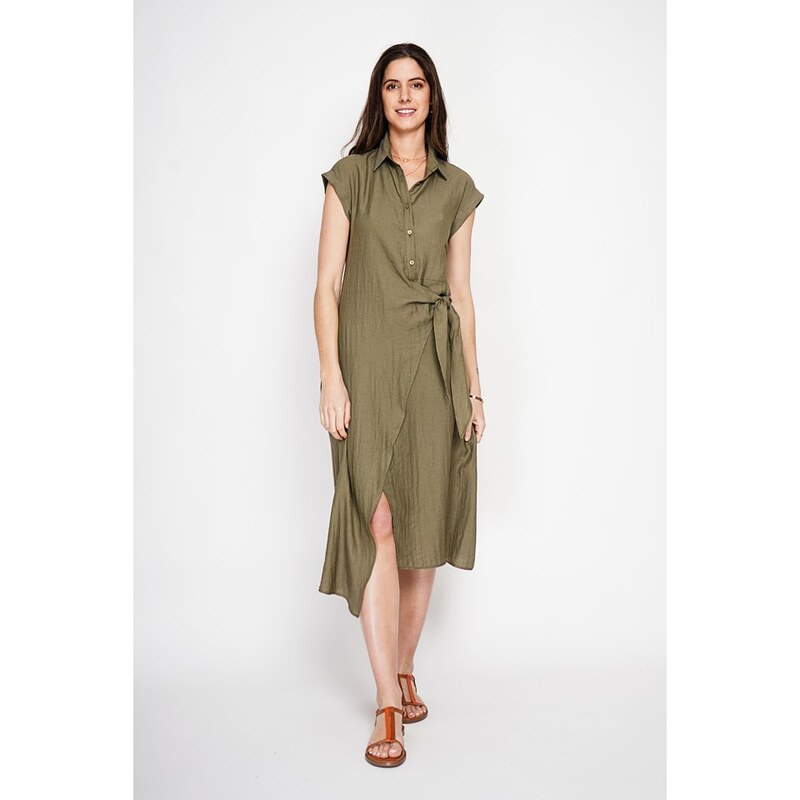 Šaty Le Jardin du Lin Khaki 5363308