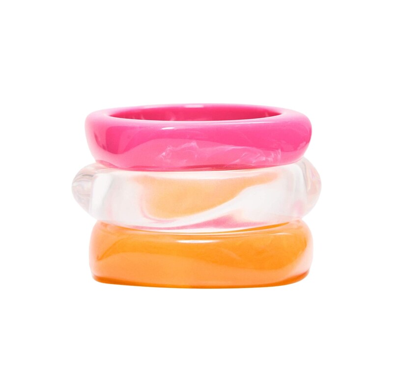 Bershka Náramek oranžová / pink / průhledná