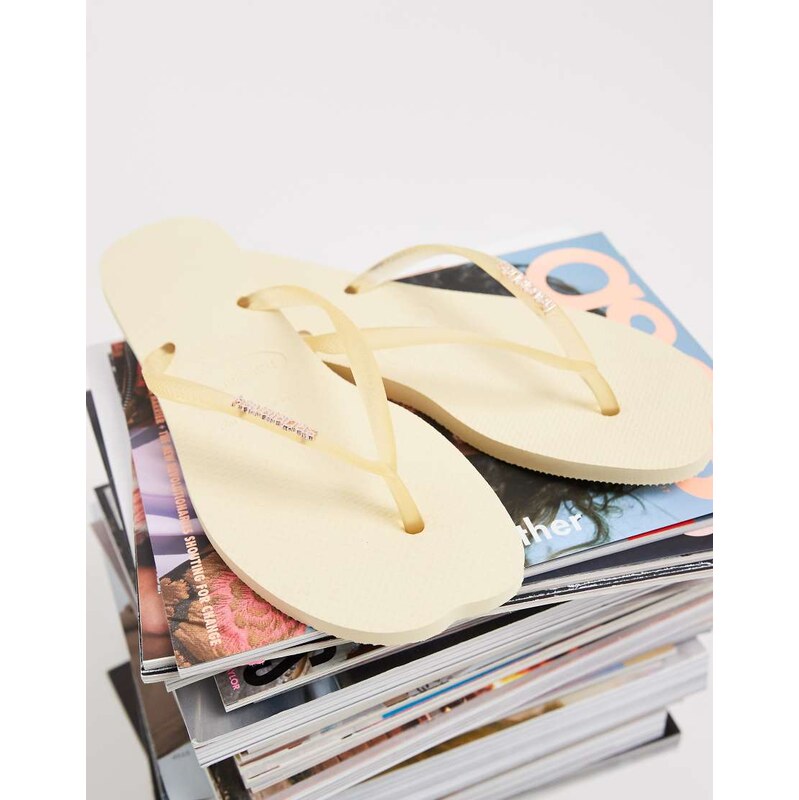 Havaianas slim flip flops in yellow