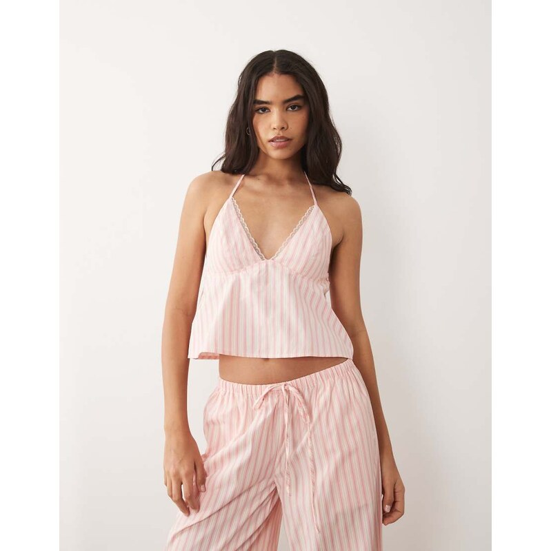 Missyempire cotton blend peplum hem cami top co-ord in pink
