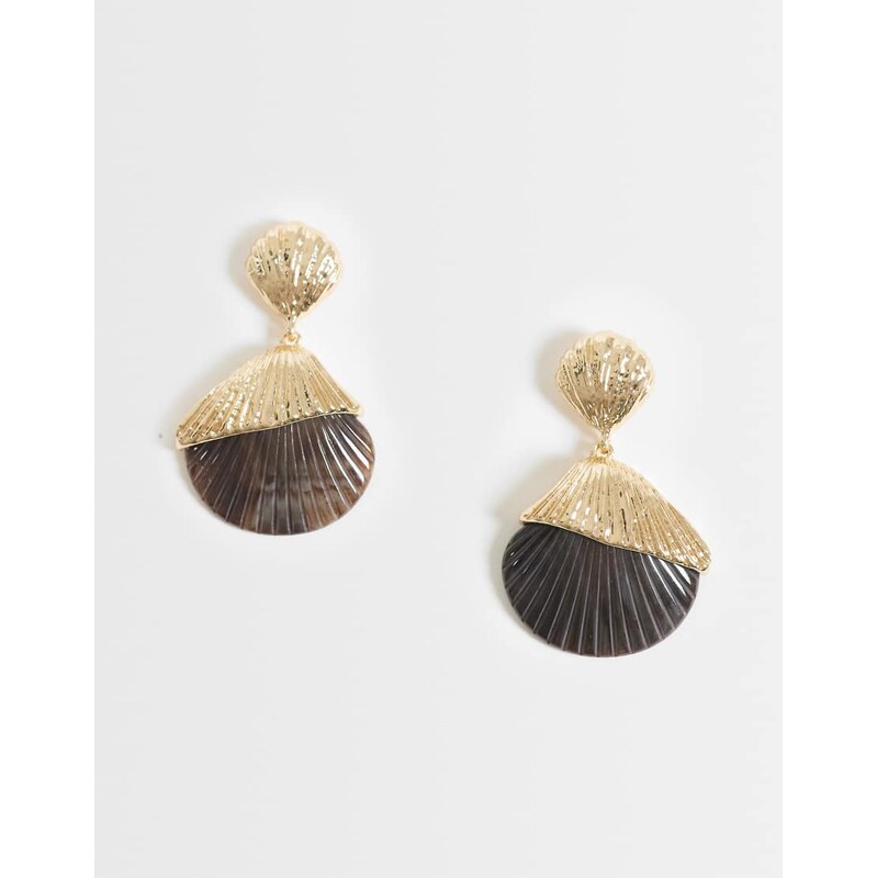 Mango sea shell drop earring in gold