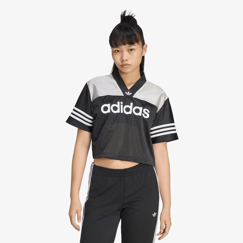 adidas Originals Dres adidas Crop Jersey Black/ Grey Two/ White