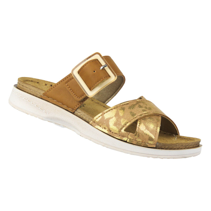Pohodlné dámské pantofle Inblu FA-06, camel