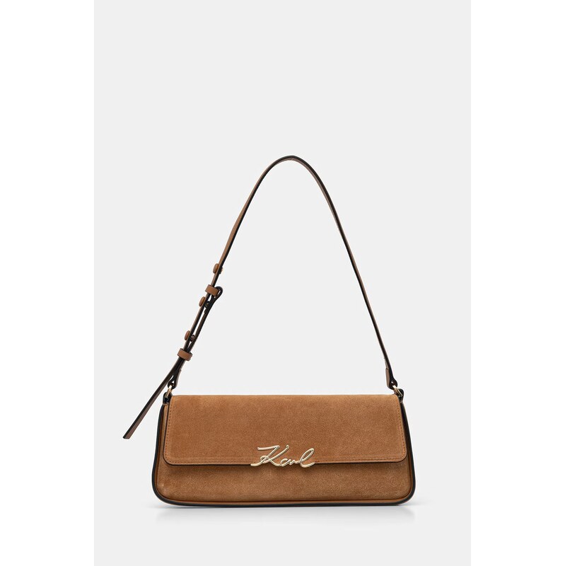 Karl Lagerfeld baguette kabelka dámská semišová K/SIGNATURE