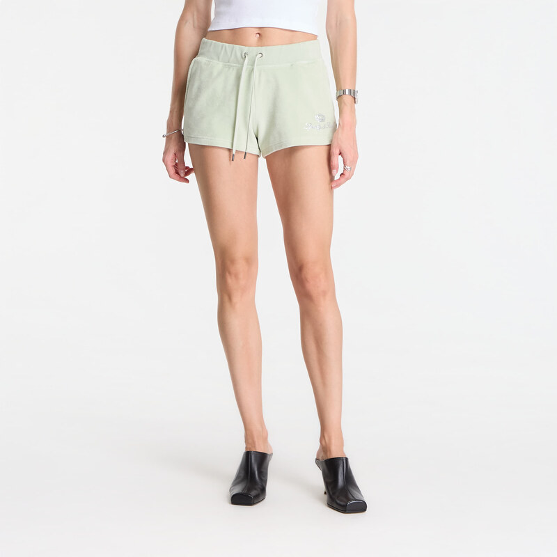 Šortky Sporty & Rich Juicy Script Velour Short Sage L