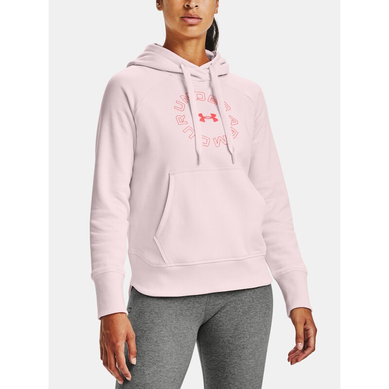 Mmikina Under Armour Rival Fleece Metallic Hoodie Wmn Pink