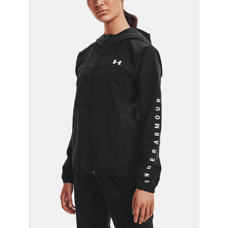 Bunda Under Armour Woven Hooded Jacket Wmn Black