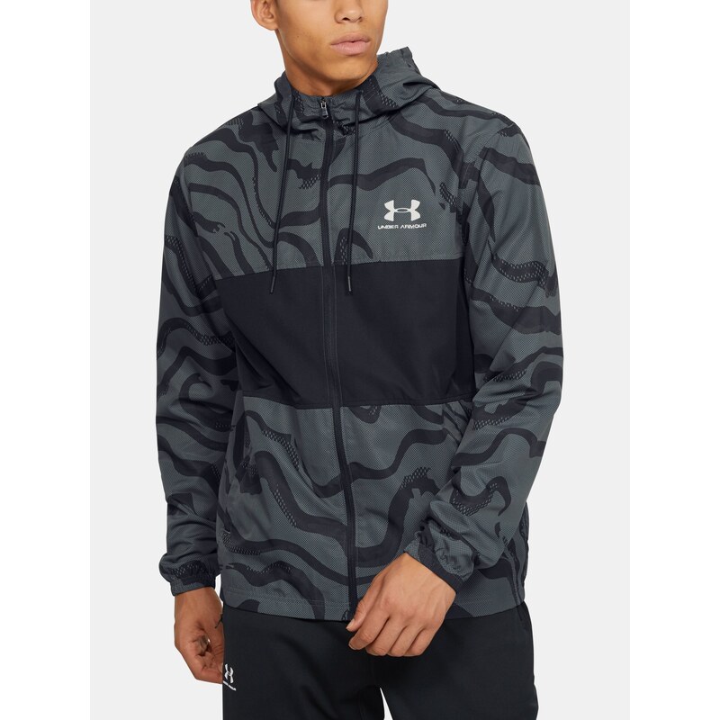 Bunda Under Armour portstyle Wind Printed Hooded Jacket Man Gray