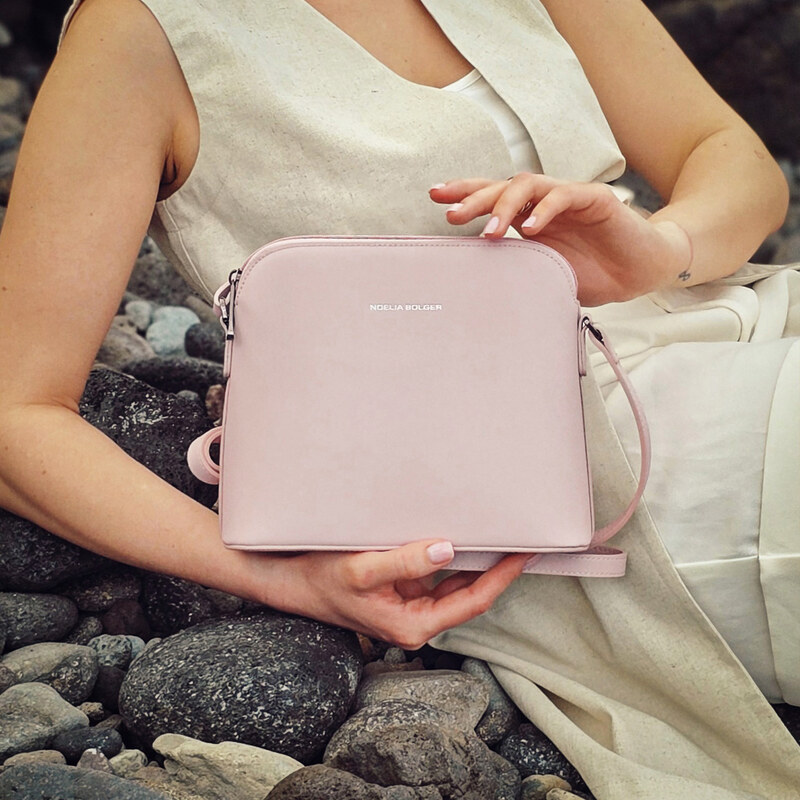 Kožená kabelka crossbody Noelia Bolger růžová NB 0064 R