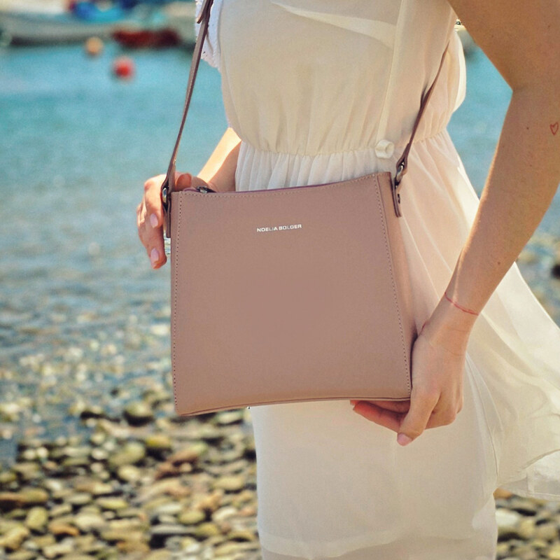 Kožená kabelka crossbody Noelia Bolger tělová NB 0097 N