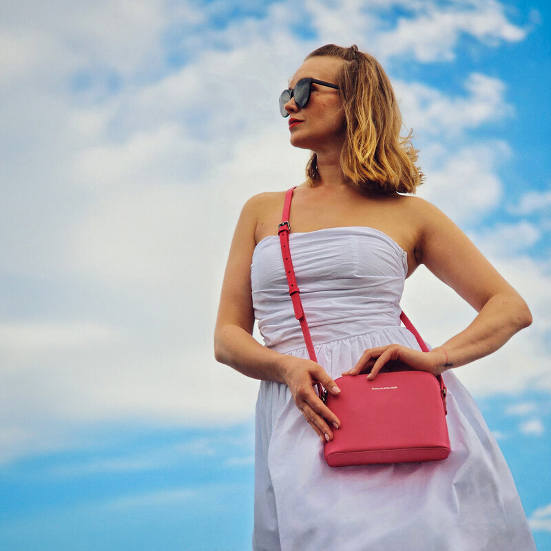 Kožená kabelka crossbody Noelia Bolger růžová NB 0096 F