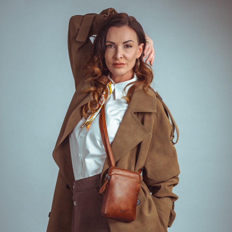 Kožená taška crossbody Noelia Bolger koňaková NB 2419 KO