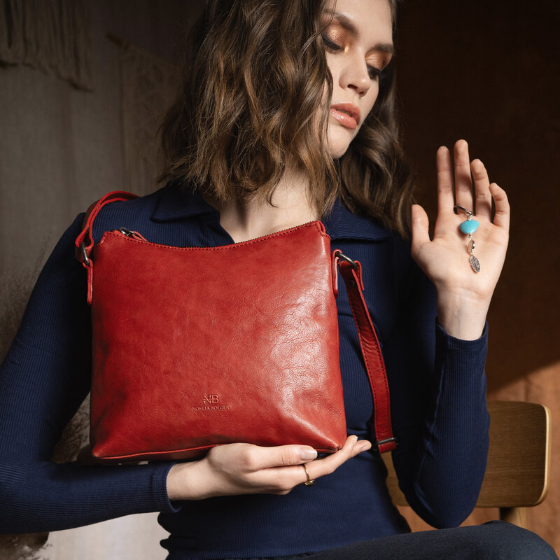 Kožená kabelka crossbody Noelia Bolger červená NB 3100 CV