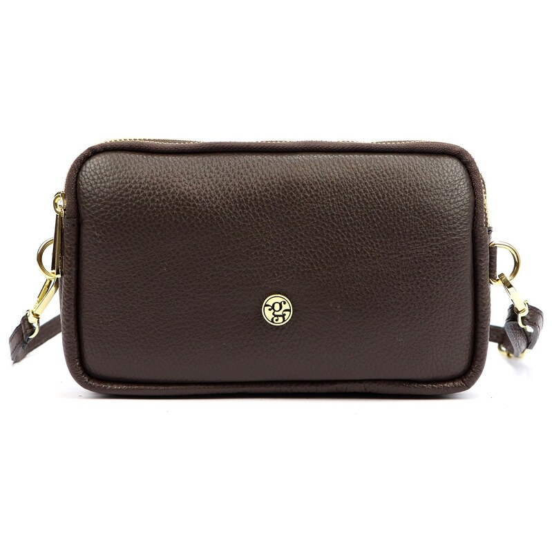 Kožená crossbody kabelka Gregorio 1749 DL tmavě hnědá