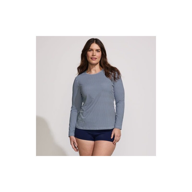 Long Sleeve Crew Neck SunShade UPF50 Quick Dry Swim Tee, Women,
