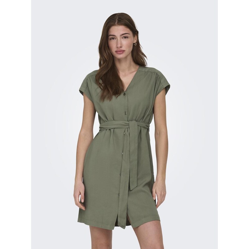 Dámské olivové šaty Only OnlLaris Life Short Cap Dress