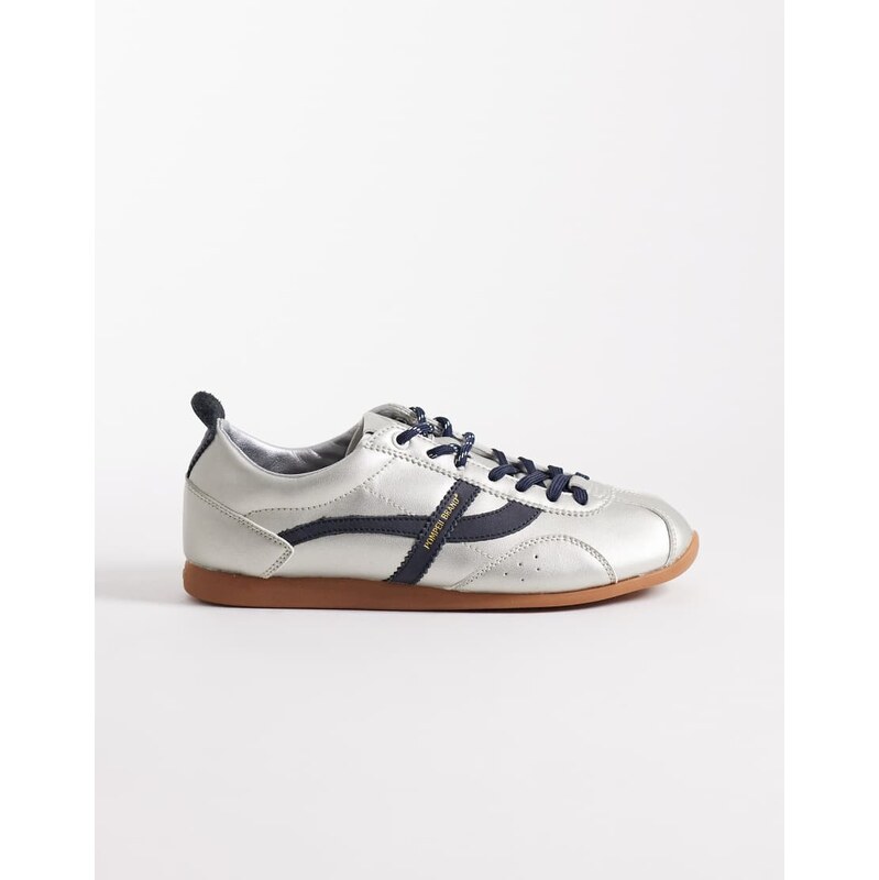 Pompeii UK Pompeii gemini leather trainers in silver