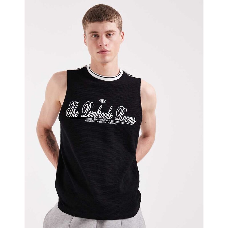 ASOS DESIGN heavyweight regular fit graphic print tank with