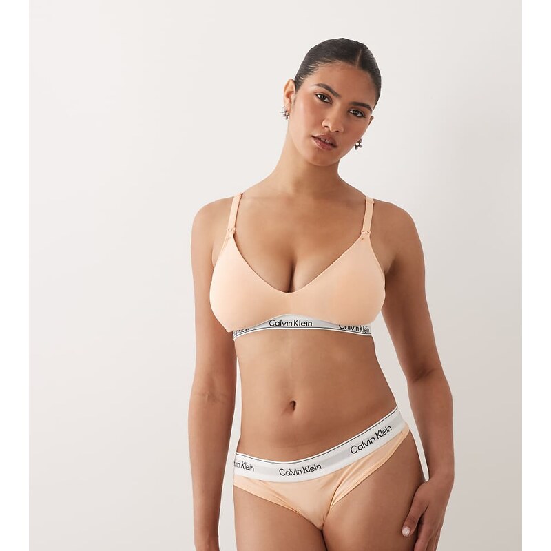 Calvin Klein Icon Cotton Modal thong in peach-Orange