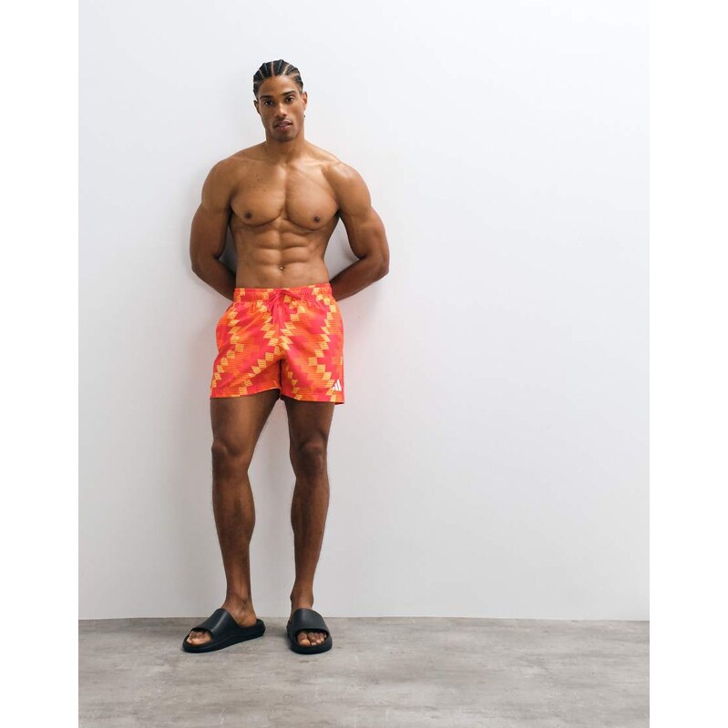 adidas performance adidas Training swimshorts in red pattern