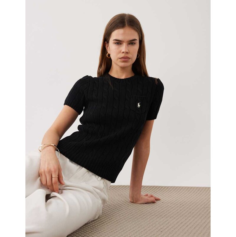 Polo Ralph Lauren icon logo cotton cable knit short sleeved