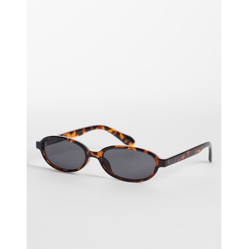 Weekday oval sunglasses with black lense in tortoiseshell-Brown