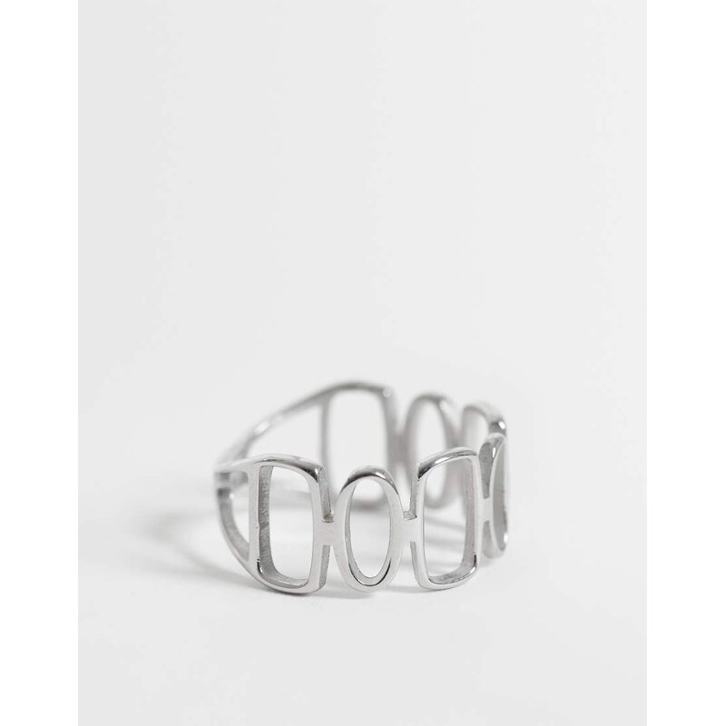ASOS DESIGN waterproof stainless steel ring with circular