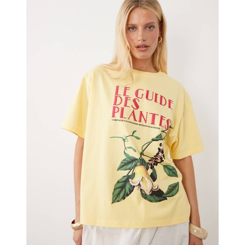 ASOS DESIGN Oversized T-shirt with embroidered vintage flower