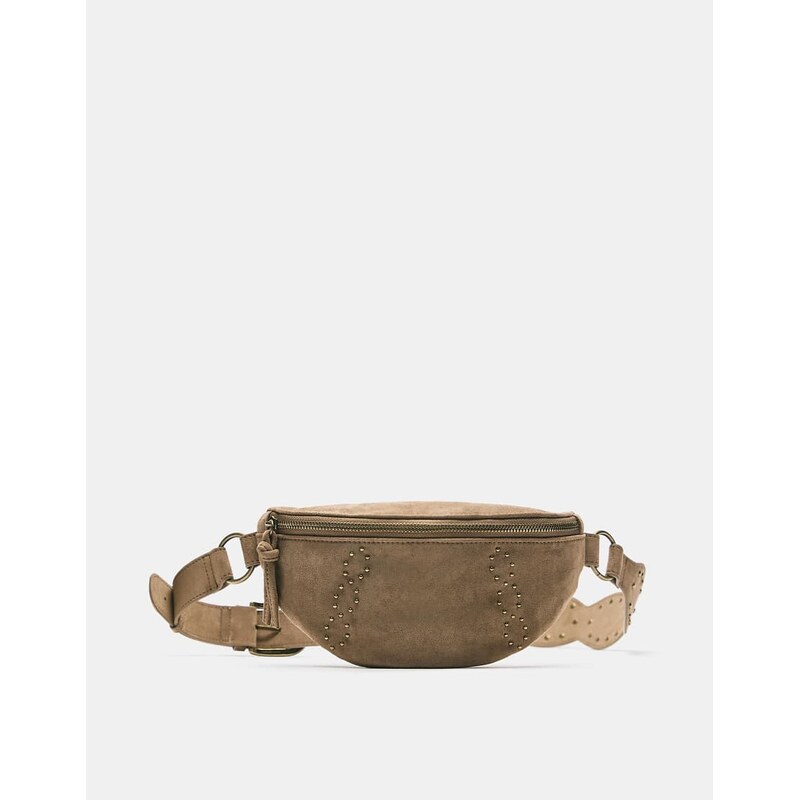 Pull&Bear Studded belt bag in brown