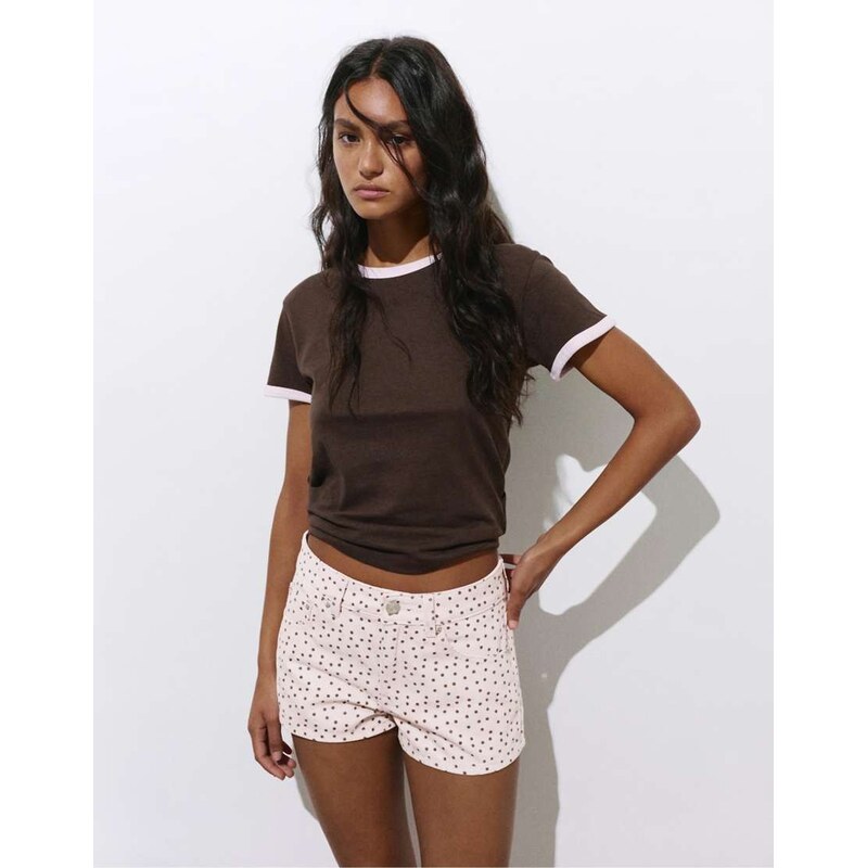 Pull&Bear Mini polka dot shorts in pale pink