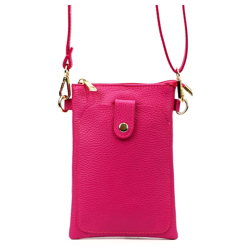 Kožená crossbody kabelka Luka 20-070 fuchsiová
