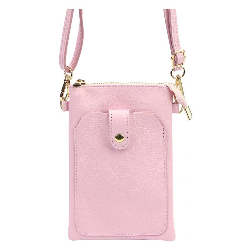 Kožená crossbody kabelka Luka 20-070 růžová