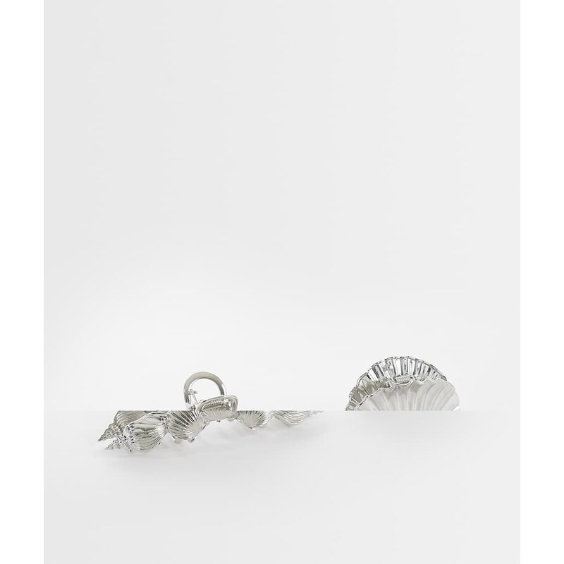 ONLY 2-pack seashell hair claws in silver