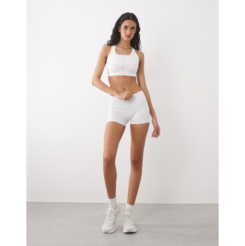 4505 active 3 inch booty shorts in white
