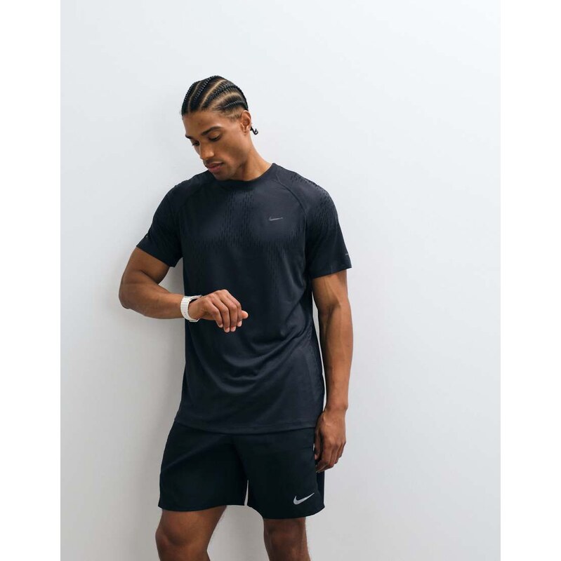 Nike Running Stride Dri-FIT novelty t-shirt in black