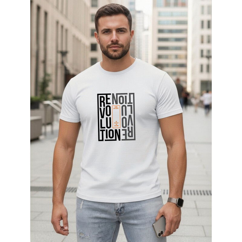 BASIC Pánské tričko Revolution bílé Bílá