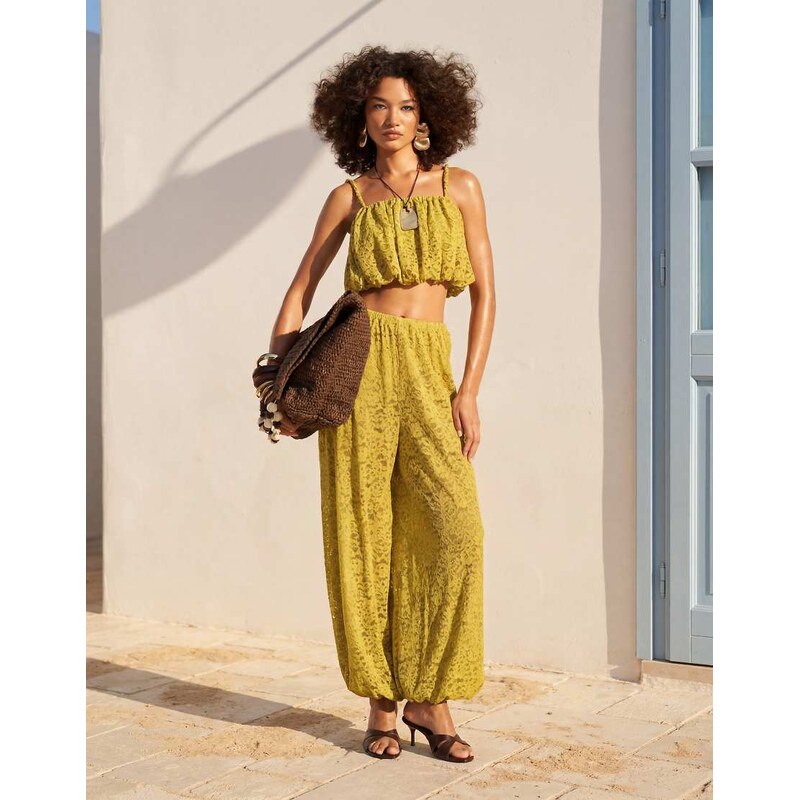 ASOS DESIGN co-ord lace balloon trousers with drawstring waist
