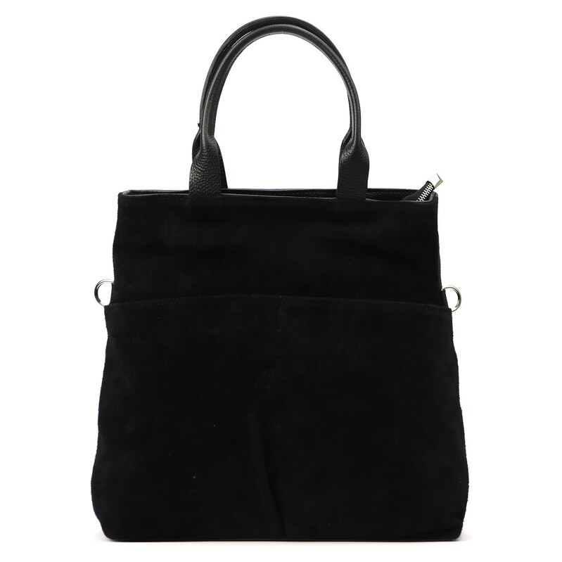 Kožená shopper bag kabelka Luka 26-066 černá