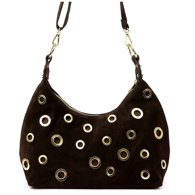 Kožená crossbody kabelka Luka 26-052 tmavě hnědá