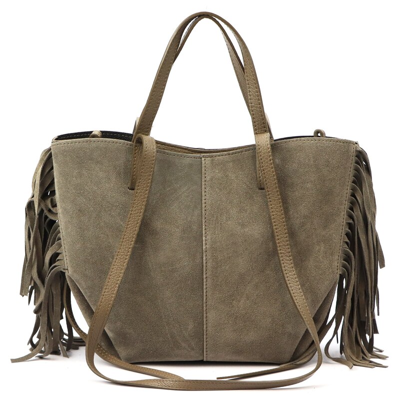 Kožená shopper bag kabelka Luka 26-065 béžová