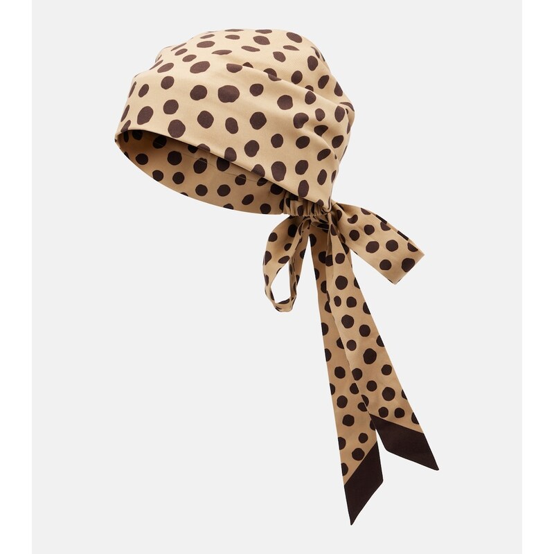 Valentino Polka-dot cotton and silk head wrap