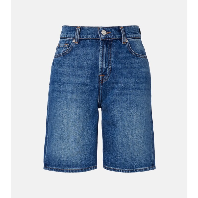 7 For All Mankind Lola distressed denim Bermuda shorts