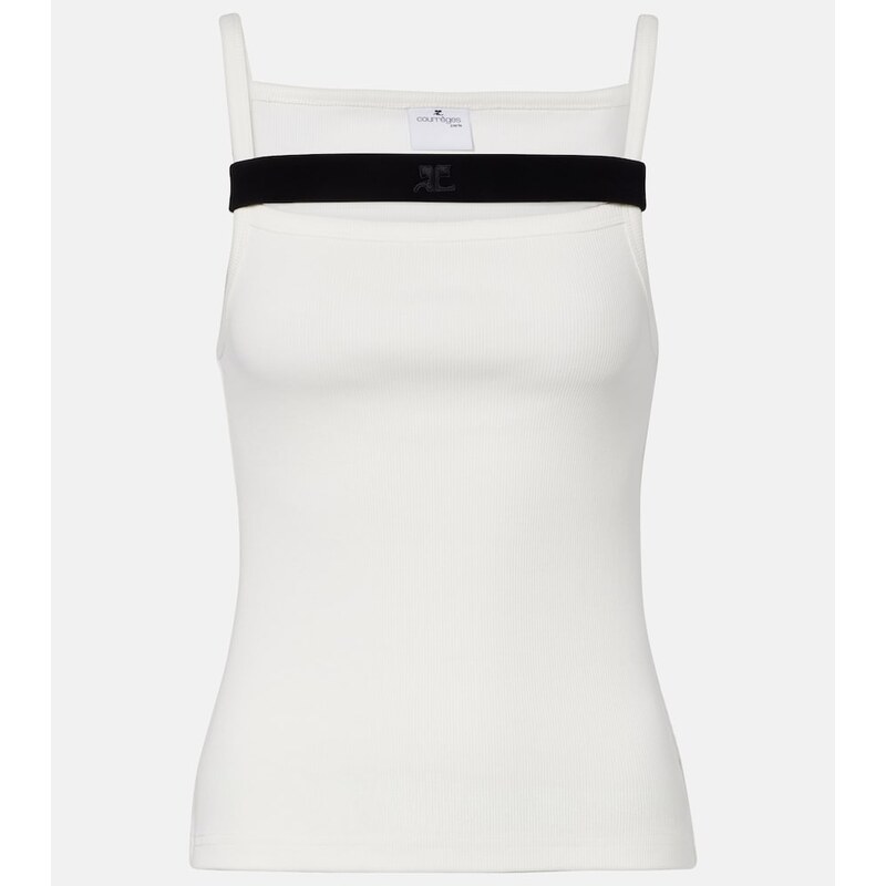 Courreges CourrÃ¨ges Ribbed-knit cotton tank top